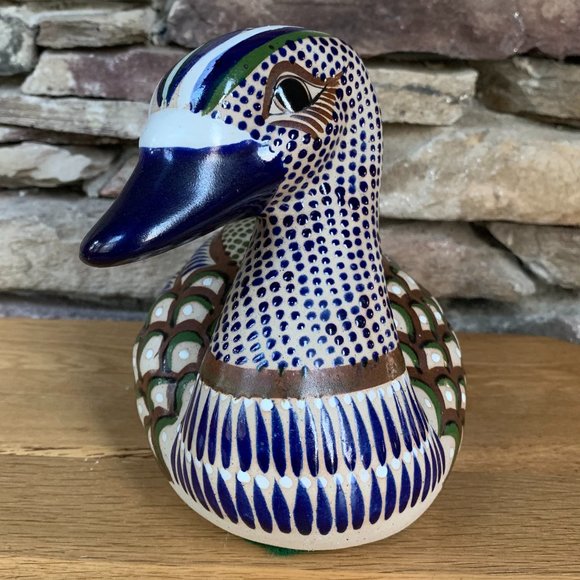 VTG Tonala Mexico Duck Pottery Folk Art Hand Painted Mexican Figurine - Picture 7 of 8